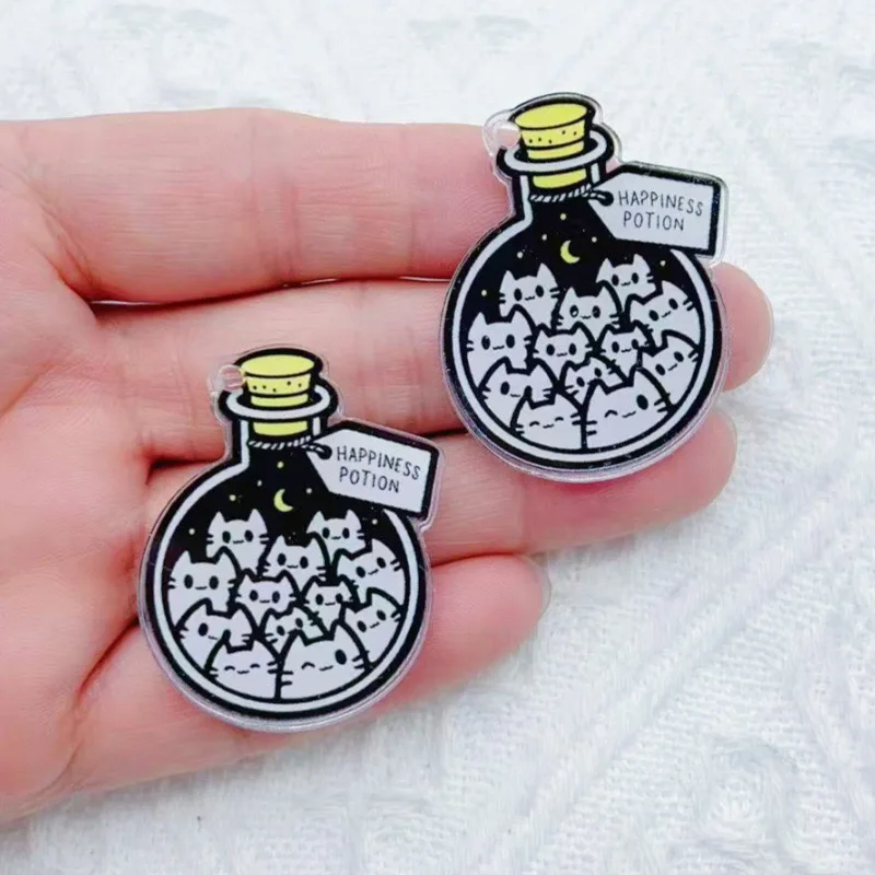 10pcs Halloween cartoon character charm creative acrylic pendant keychain necklace jewelry DIY ornaments hanging accessories view 4