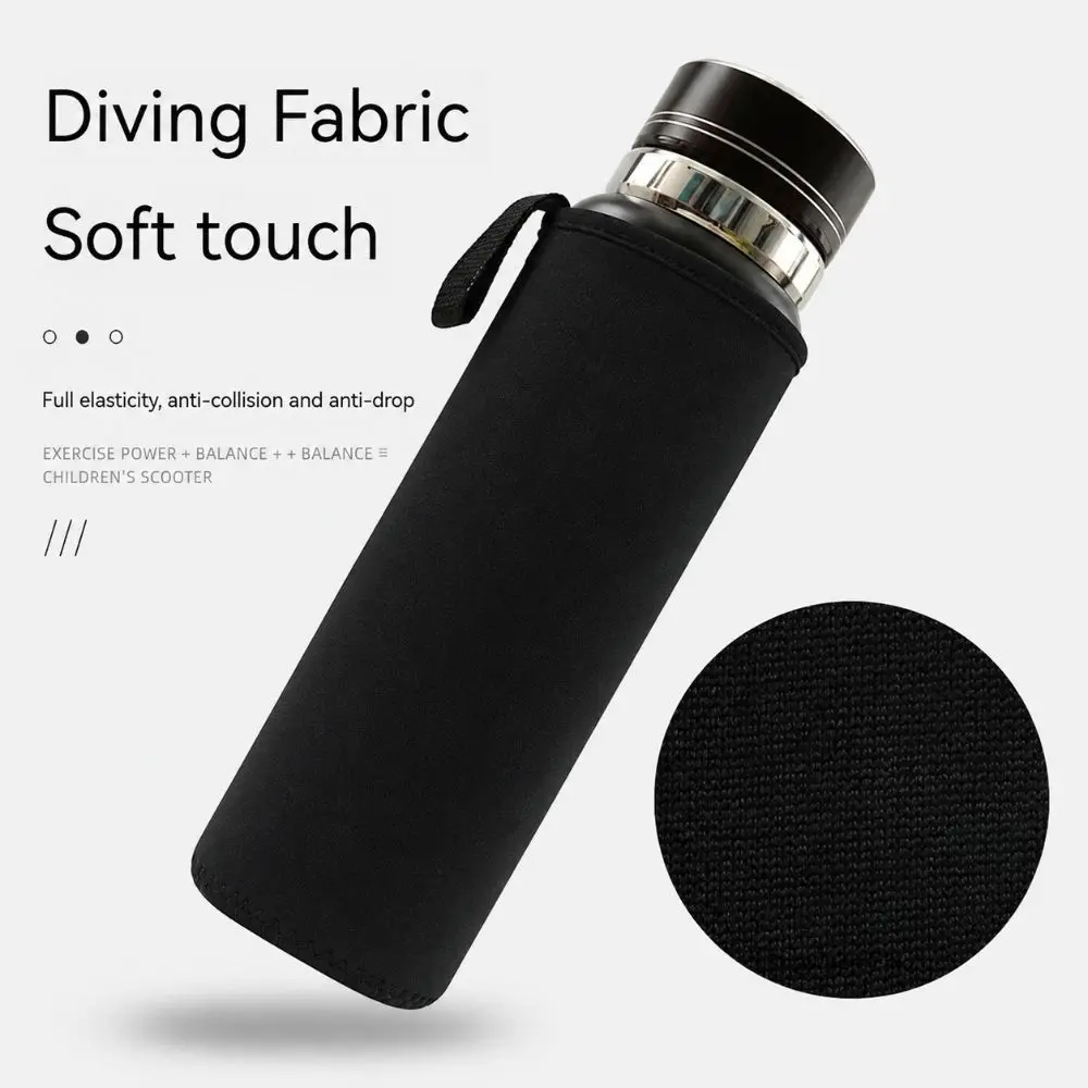 Lightweight 750/1000/1500ML Insulated Bottle Carrier Black Portable Water Bottle Case Cup Covers Bag