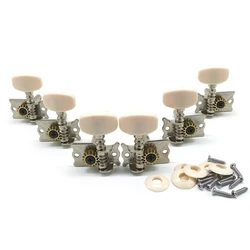 6Pcs Classical Guitar String Machine Heads Tuning Pegs Keys Tuners Set, Round Button 3L 3R Tuning for Key Pegs Machine H