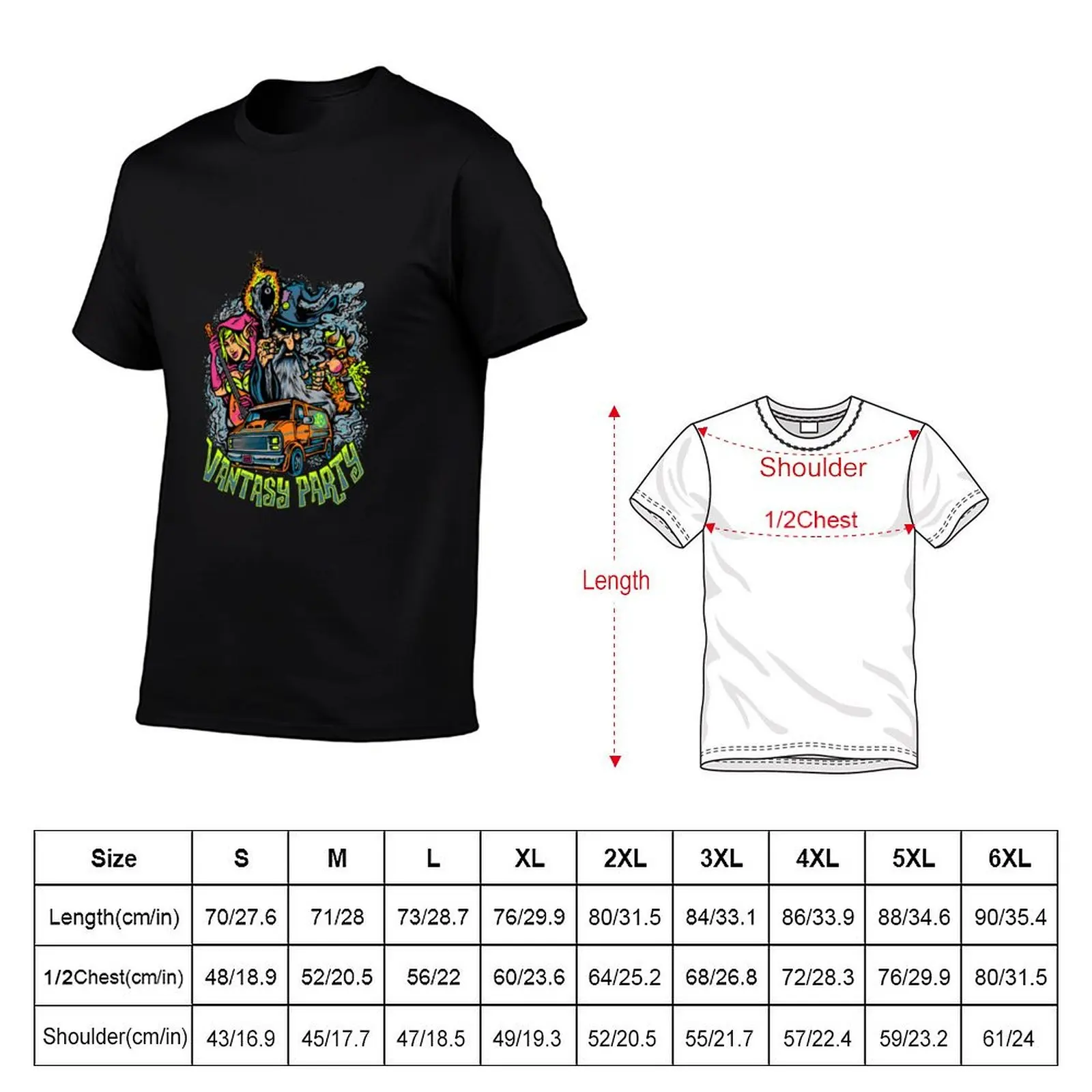 Vantasy Party Car Racing Witch Wizard Demon T-Shirt Holiday All Match T-Shirt