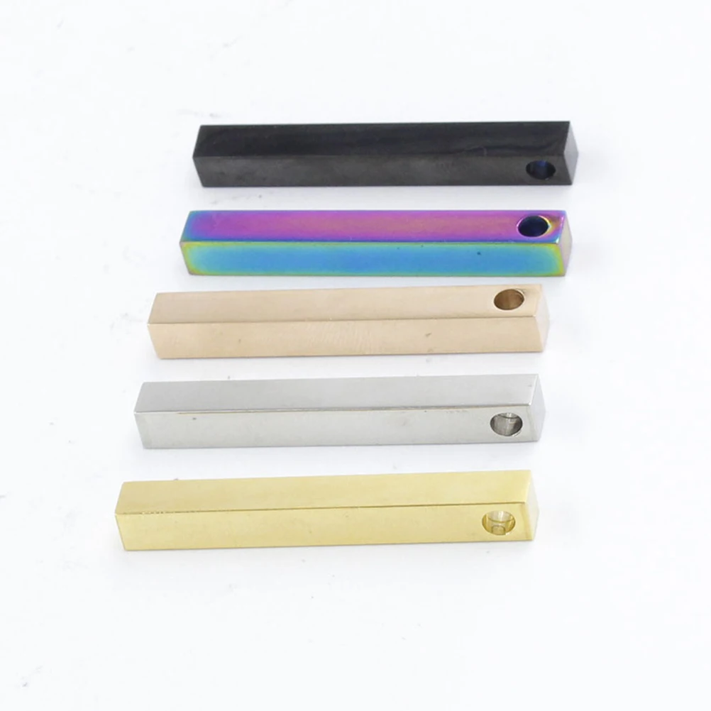 

5 Pcs Stainless Steel Pendant DIY Jewelry Making Accessories Metal Cube Pendants Hanging Ornaments