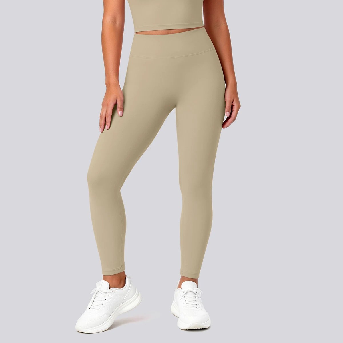 Hochtaillierte, schnelltrocknende Yoga-Hose für Damen, Fitness-, Lauf-, Rad- und Workout-Leggings, einfarbige, formgebende Sport-Hose – Detail 11