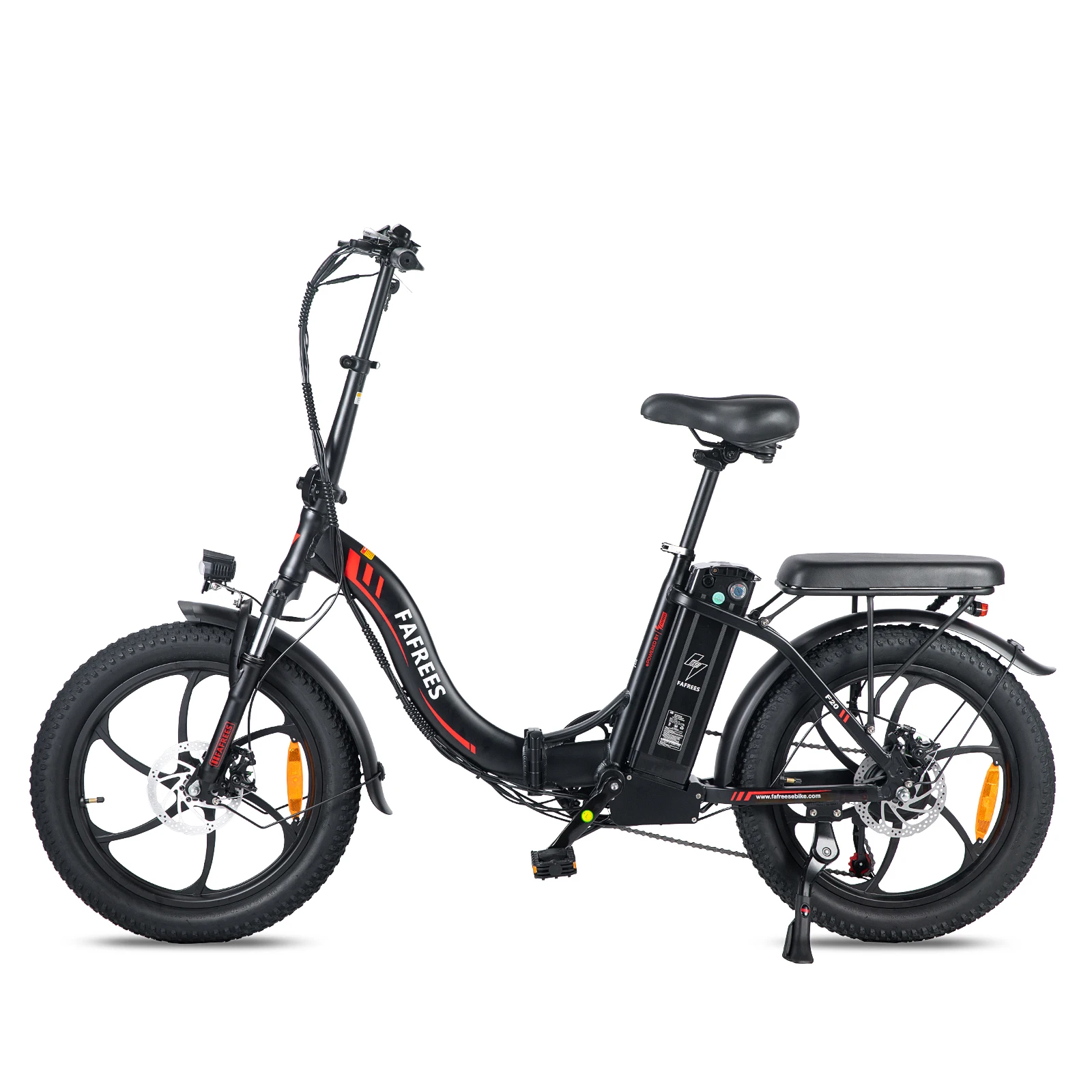 Fafrees F20 Klappbar Elektrofahrräder Mit 36V 18Ah Abnehmbarem Akku, 20 Zoll E-bike Mountainbike für Erwachsene, 7-Gang, 25 km/h und 68–90km Reichweite