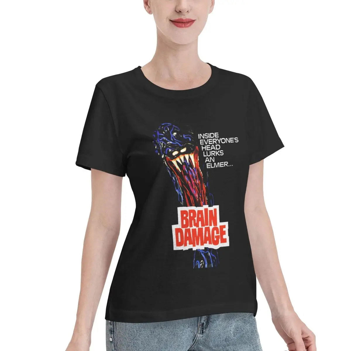 No Fade Brain Damage Movie Poster Women's T-shirt Cool Outdoor Casual Top