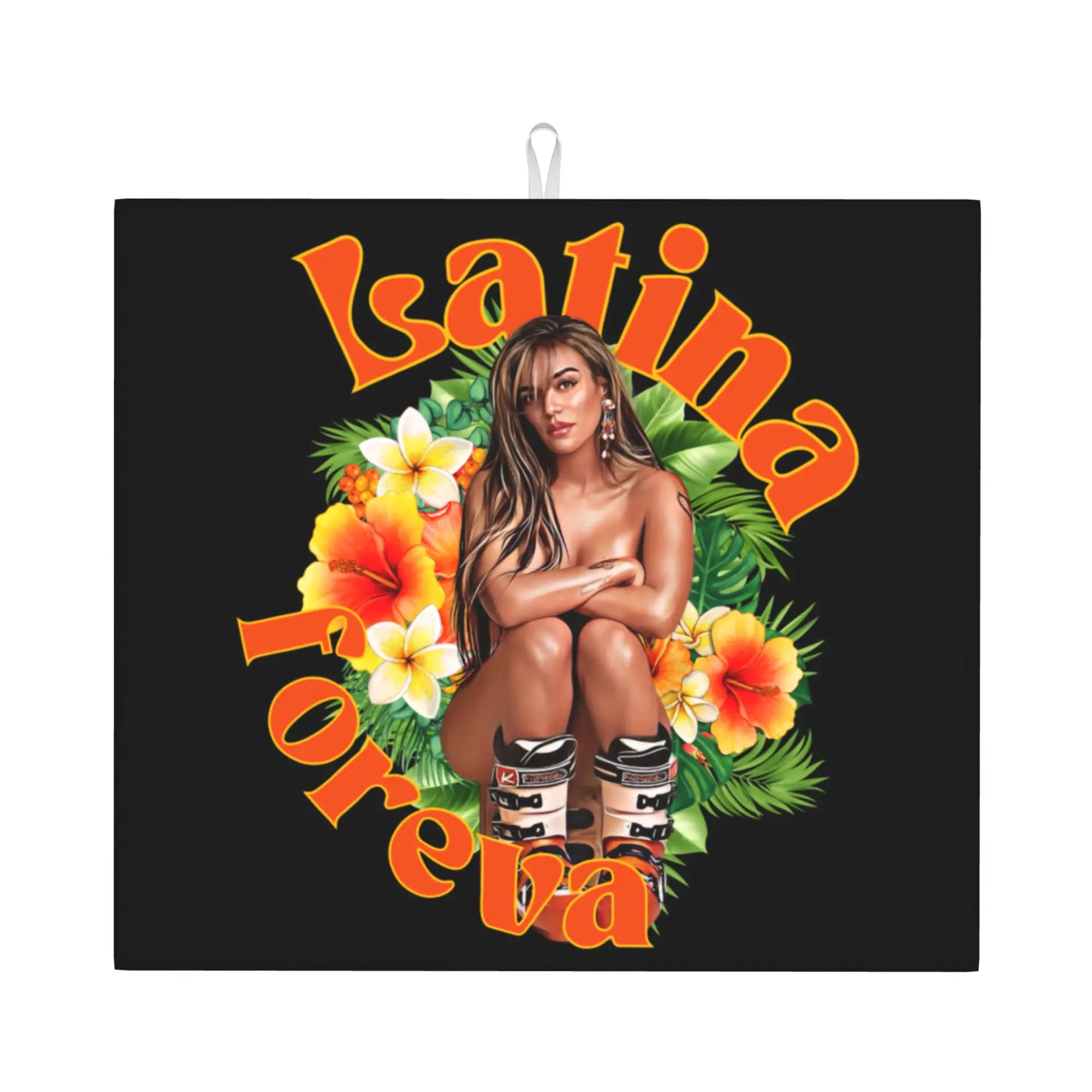 Colombian Music Singer Karol G Tropicoqueta Non Slip Kitchen Counter Protector Tableware Bathroom Drying Mat For Kitchen