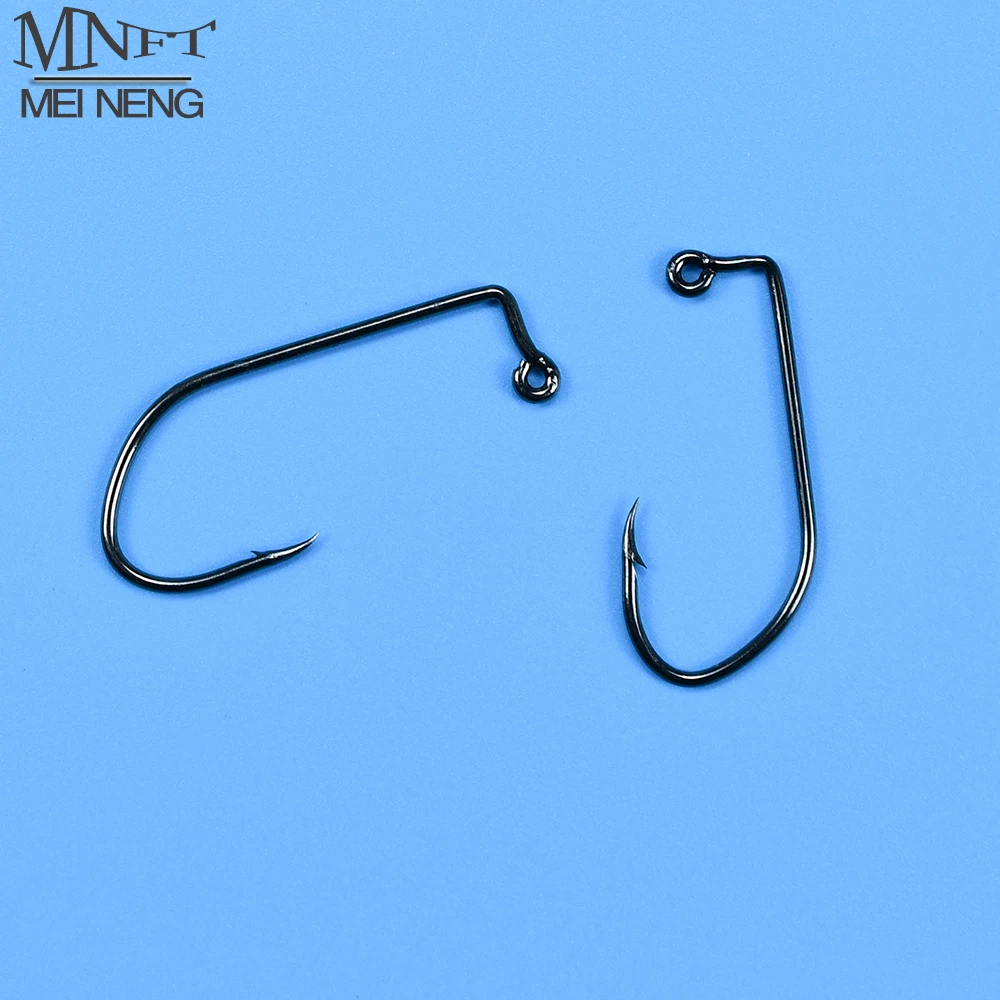 MNFT 30Pcs 90degree Fishing Jig Hooks High Carbon Steel Flattened Hook Tip Long Shank Jig Head Mold Aberdeen Hook Tackle