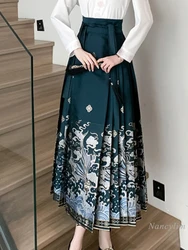 New Chinese Style Horse-Face Skirt Women's Clothing Spring 2024 New Fashion Daily Hanfu Street Outfits