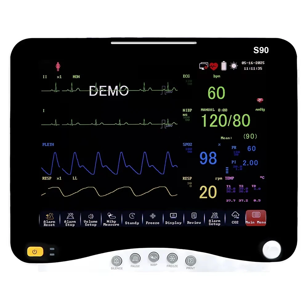 12.1inch Ecg Machine Medical Modular Multi-parameter Patient Monitor Remote Patient Monitoring System
