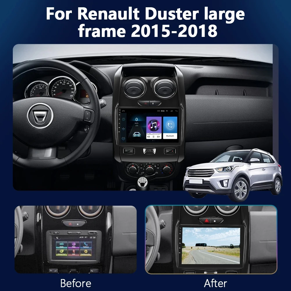 Android14 For Renault Duster 2015 - 2021 For LADA Largus 2021 Car Radio Automotivo Carplay Screen Navigation GPS Auto Multimedia