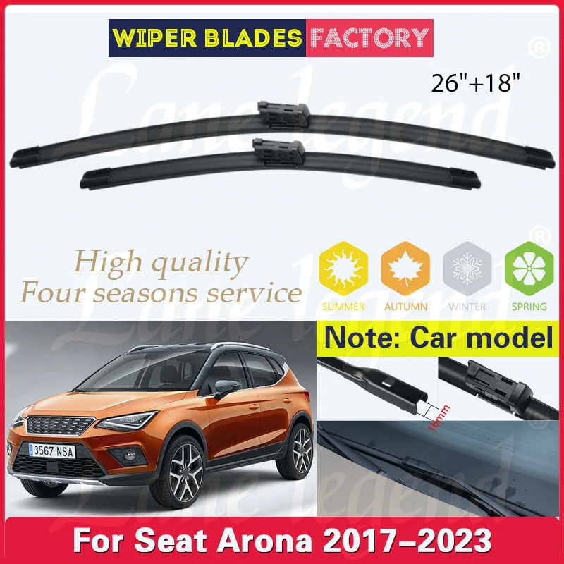 

For Seat Arona 2017 2018 2019 2020 2021 2022 2023 Wiper Front Wiper Blades Windshield Windscreen Clean Window Car Rain Brushes