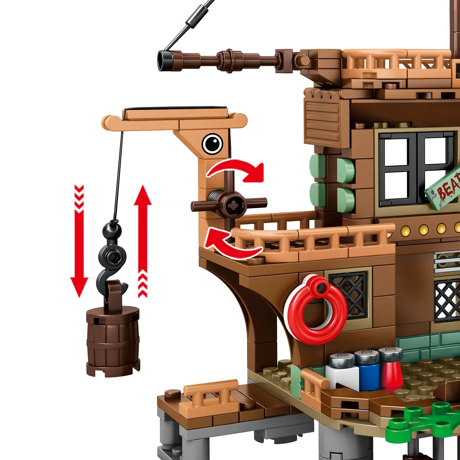 Ideas Piratenschiff-Modellbausteine-Set, Halloween- und Weihnachtsgeschenke, Kinderspielzeug, kompatibel mit Lego-Teilen, 573 Stück – Detail 3