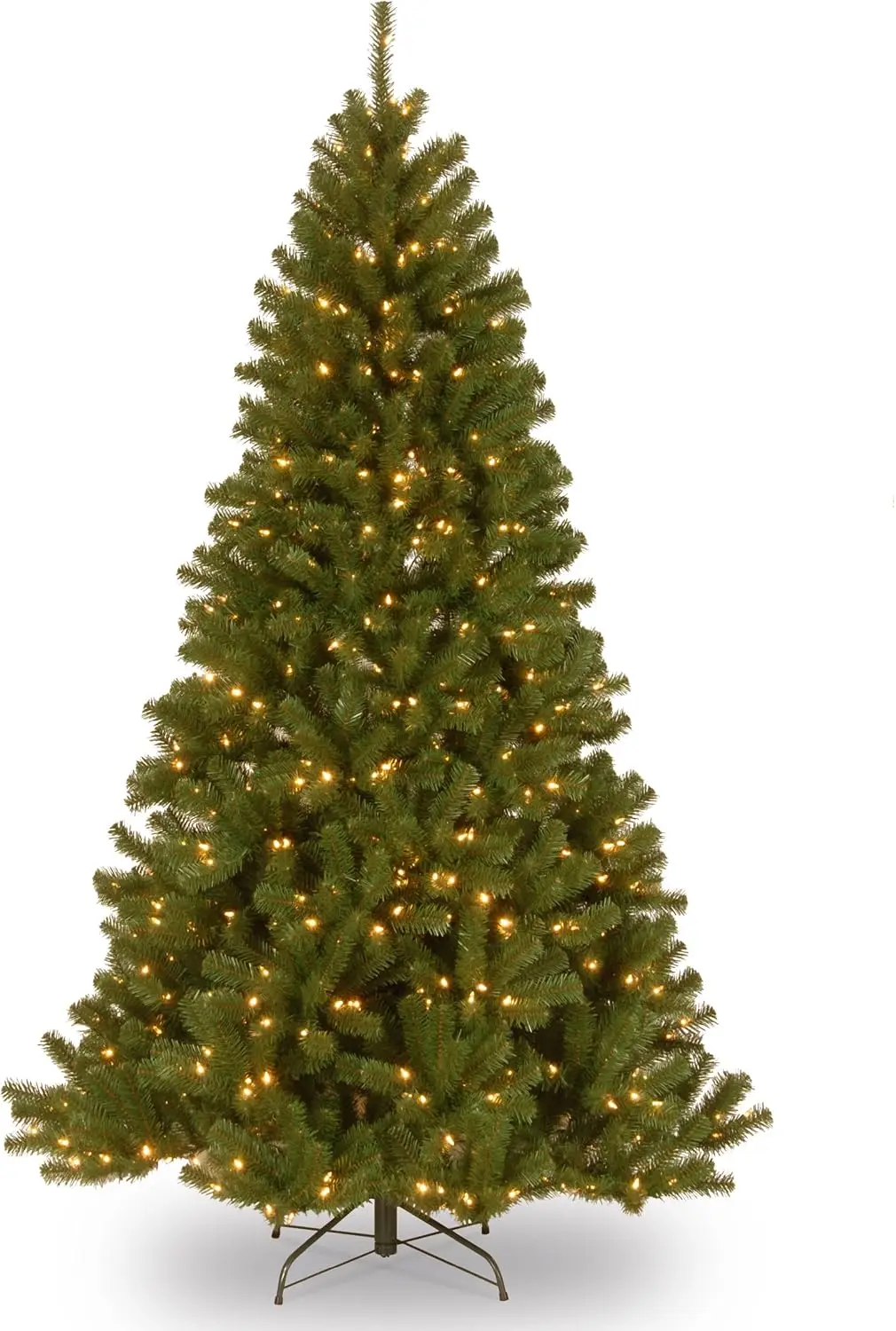 

Pre-Lit Artificial Christmas Tree, Green, North Valley Spruce, White Lights, Includes Stand, 7 Feet ，North Valley Spruce Full