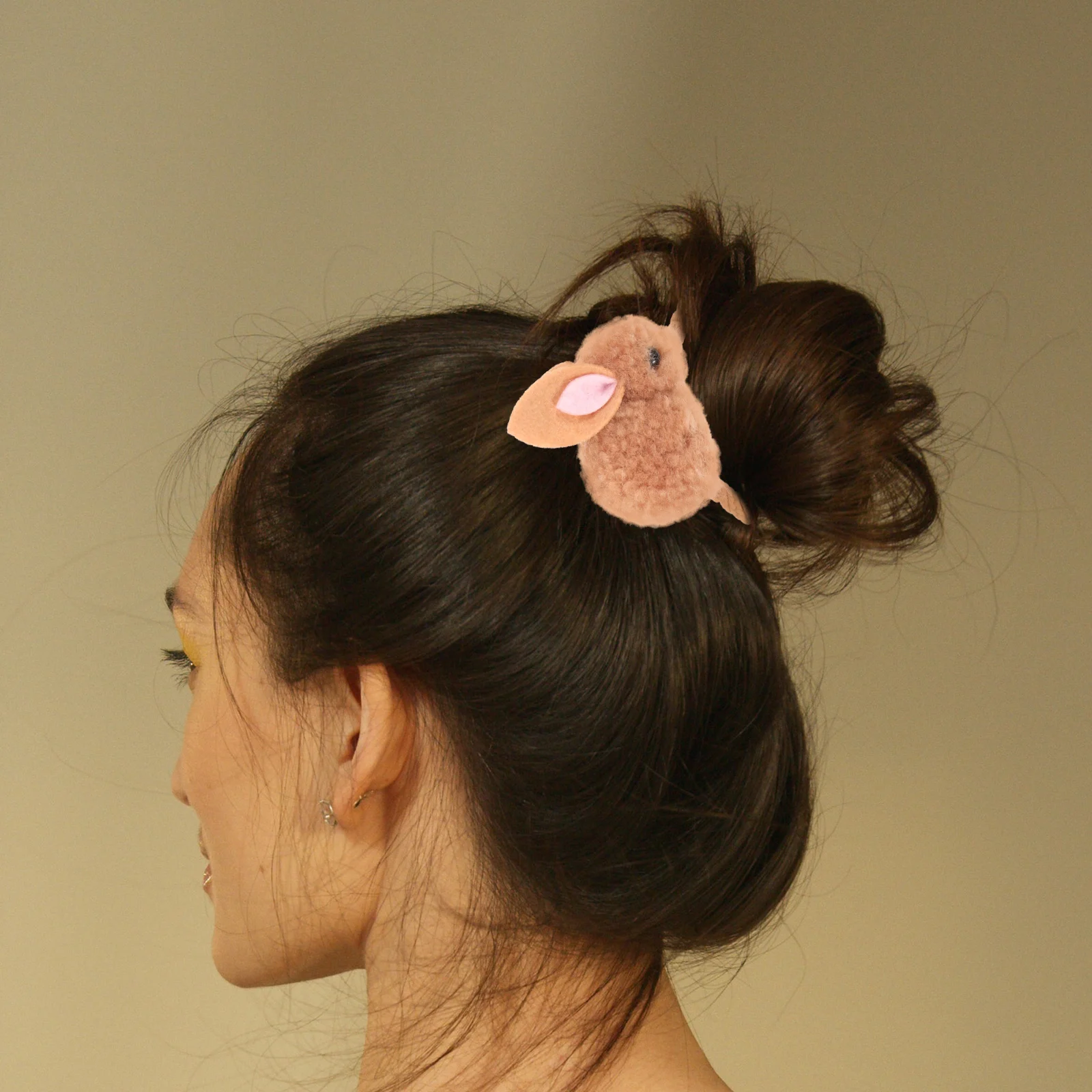 

Rabbit Hair Tie Elastic Kids Ponytail Holder Rope Girl Stretch Ring Yellow Fits Daily Wear Gifts Hair Care Styling Accessories