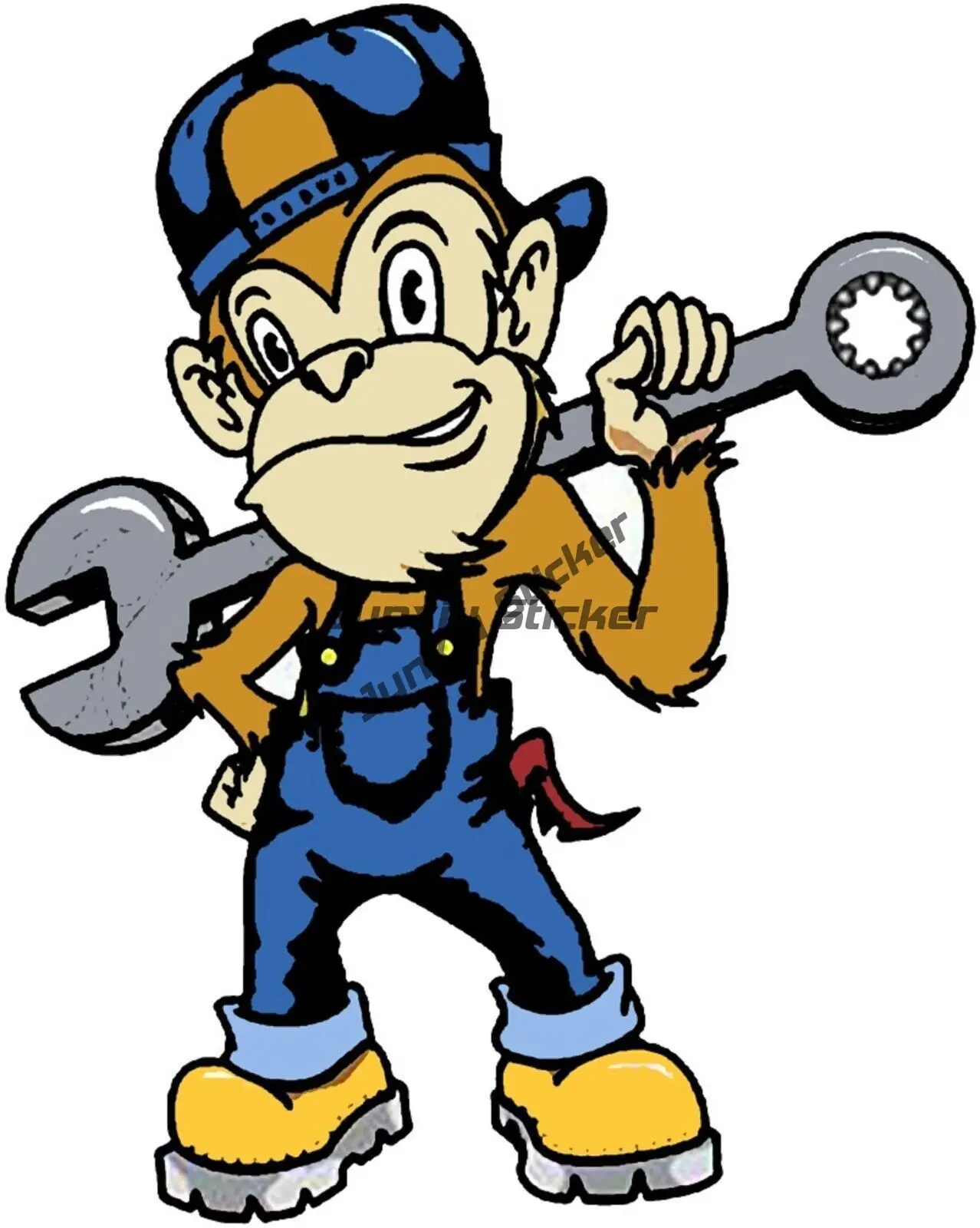 

Monkey Mechanical Belt Torque Car Sticker Toolbox Sticker Lunch Box-Truck Bumper Helmet Phone Wall Window Sticker Docto