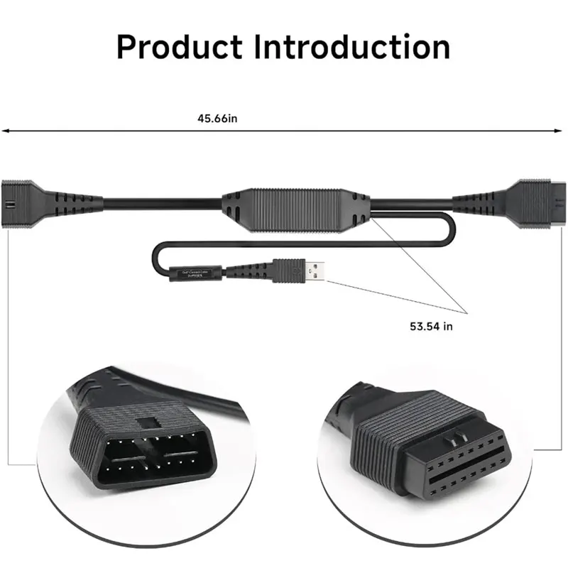 100% Original LAUNCH X431 DoIP Connector Cable 16 Pin Adaptor Support DoIP Protocols Cars Work with LAUNCH X431 Series