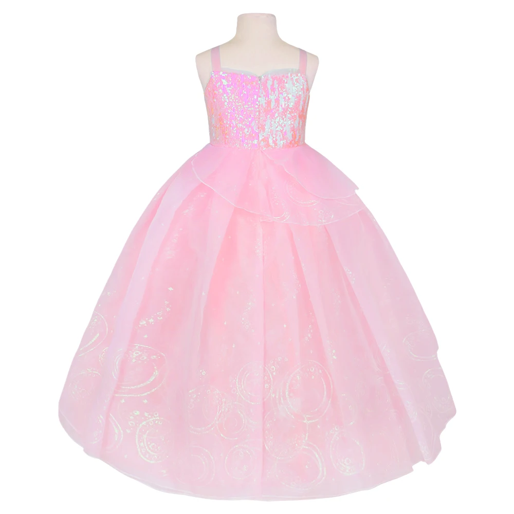 Halloween European and American magic witch Glinda cosplay pink dress children's stage performance costume adult dress view 4