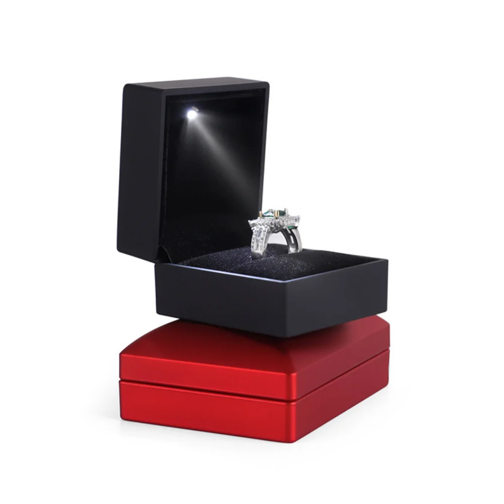 LED Jewelry Box for Ring Necklace Engagement Ring Display Gift Case Packaging Showcase Boxes with Light Storage Cases Dropship