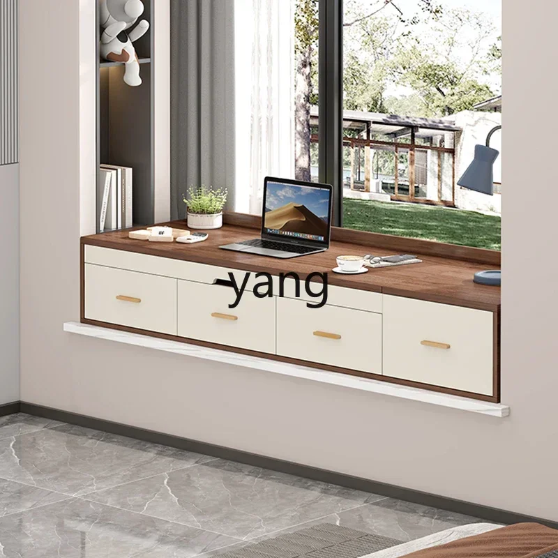 

LTT bay window desk cabinet pull-out retractable computer desk study table window sill balcony drawer locker