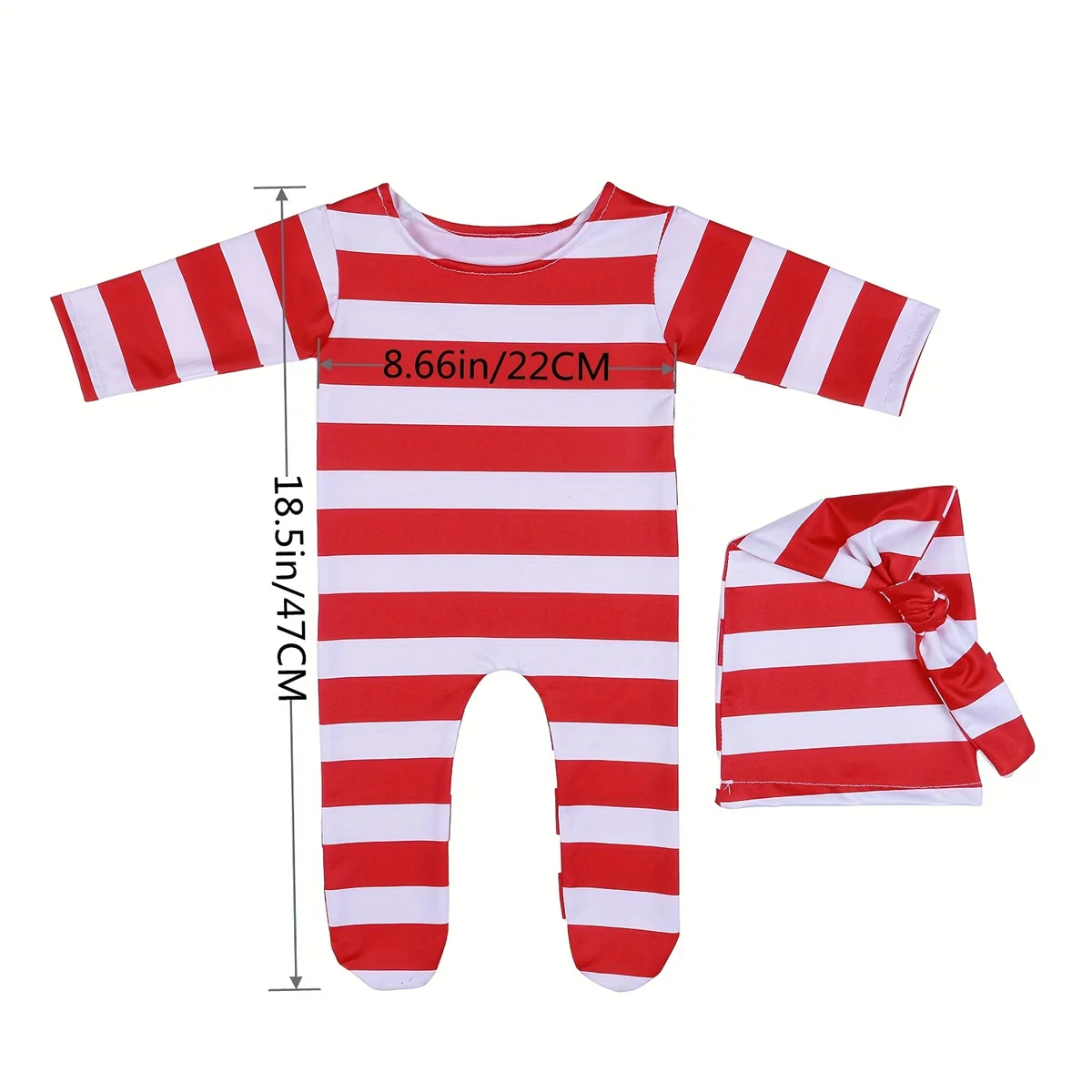 Ylsteed Neugeborener roter Weihnachtsoverall mit Mütze und Kragen, Baby-Fotografie-Requisiten, Säuglingsschieß-Outfit, Weihnachtsthema