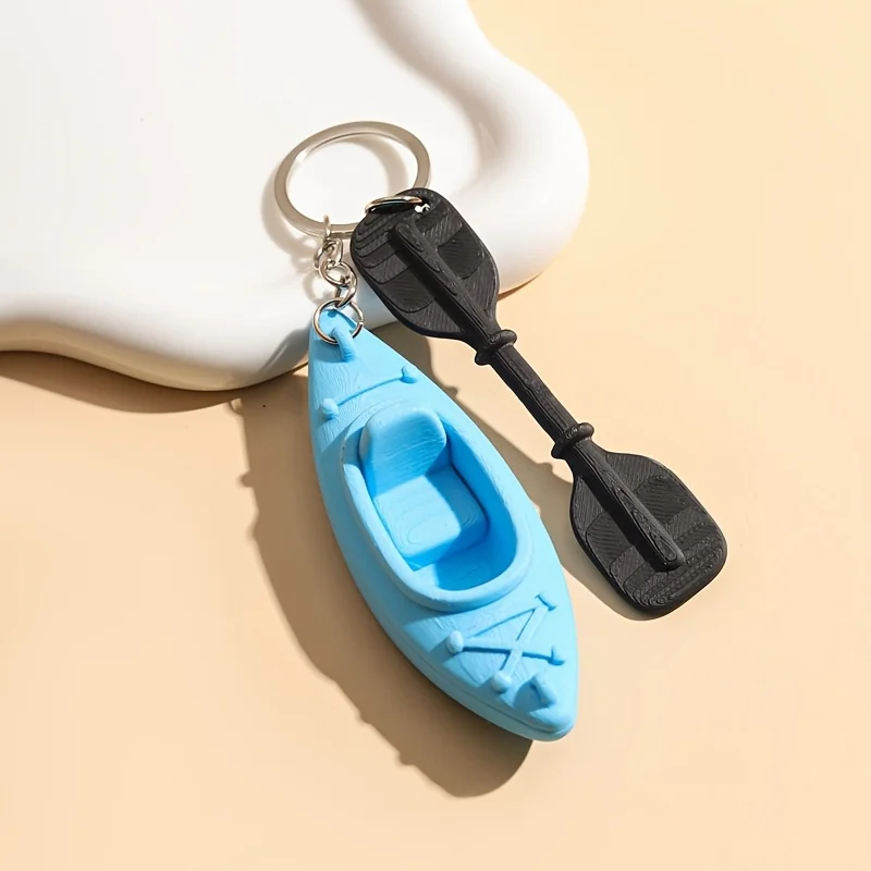 1pc Kayak Paddle Keychain Adopts a Three-Dimensional Shape of Kayak + Paddle, Suitable for Hanging on Keys And Backpacks
