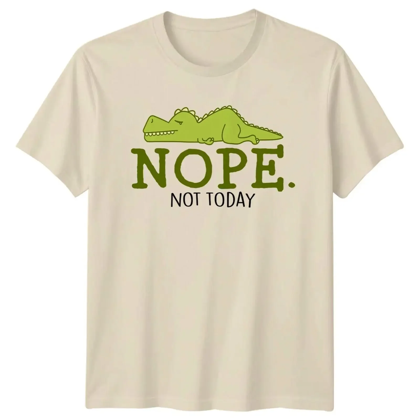 Nope Not Today T Shirt Lustig Dinosaurier Sarkastisch Lazy Introvert vintage Washed Unisex Slightly Stylish Breathable