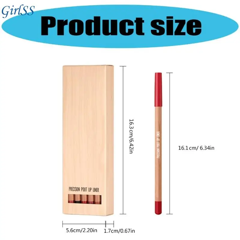 Delineador labios mate, lápiz delineador labios altamente pigmentado para forma y esculpir labios, lápiz labial