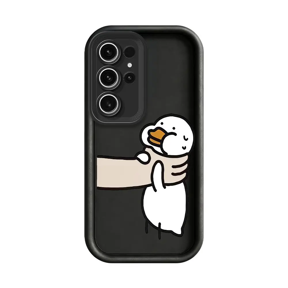 For Samsung S26 S25 S24 Ultra Plus FE A57 A56 A54 A37 A26 A17 A16 A07 A06 Cute Duck Slim Full Wrap Anti Shock Drop Soft TPU Case