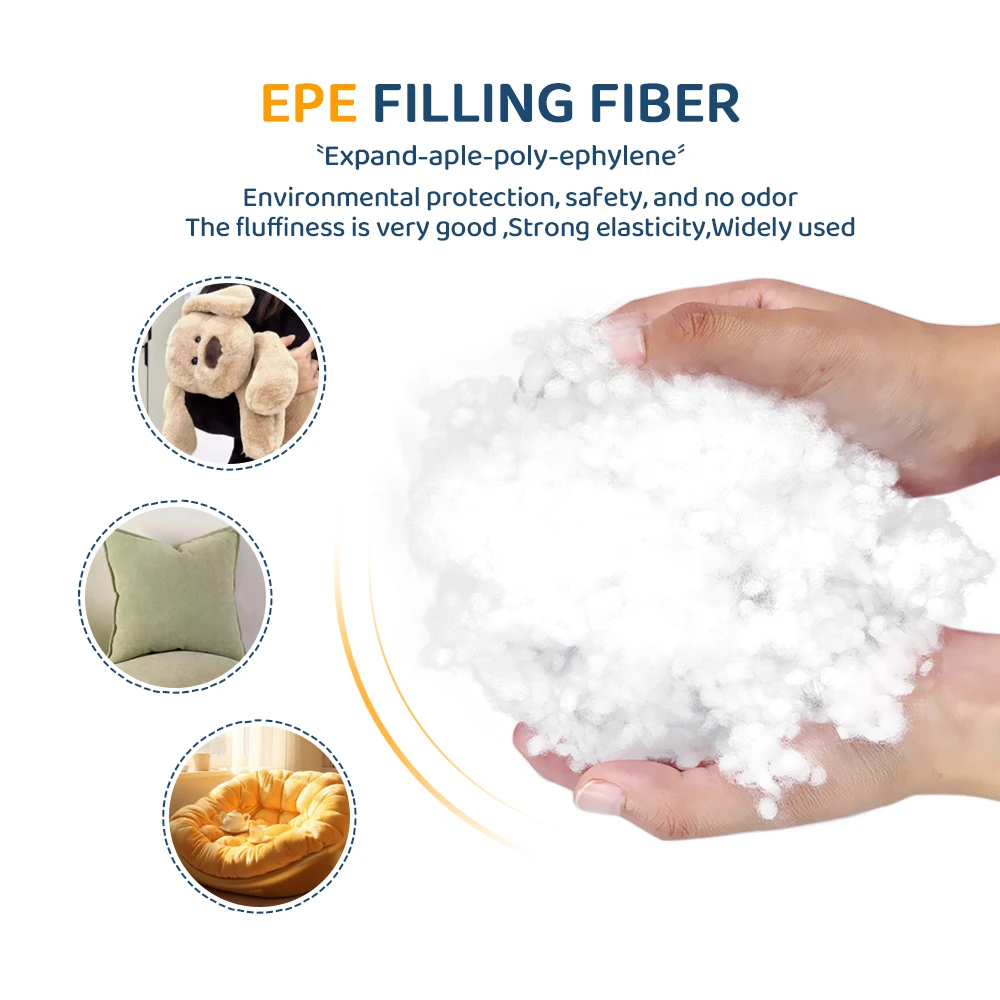 7D PP Cotton EPE Fiber DOWN-LIKE Fiber 100g 500g 1Kg Quality Eco-friendly Fiber Filling Material DIY Non-Woven Filler