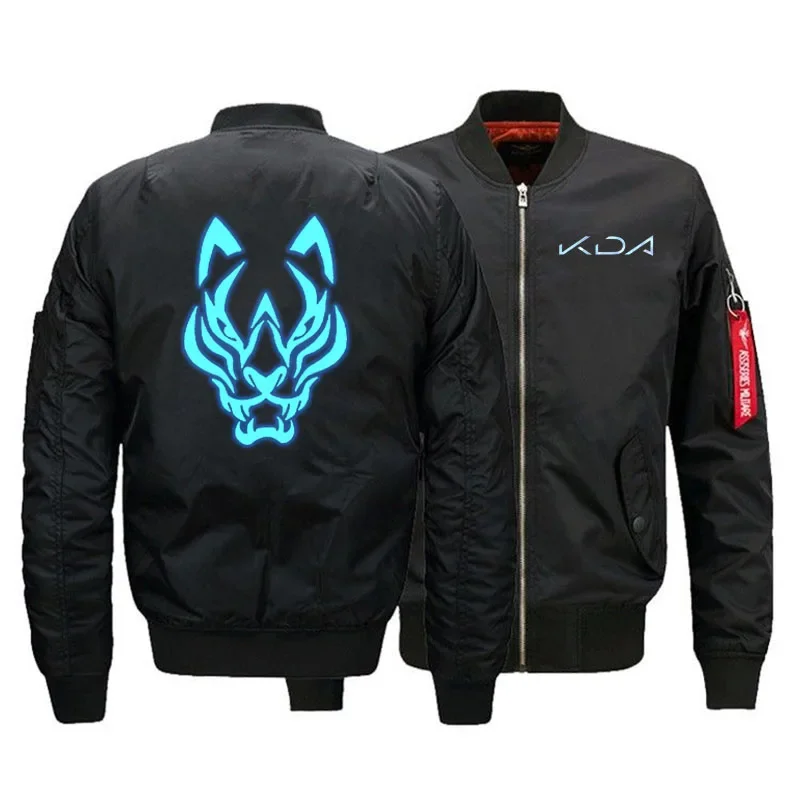 KDA Baddest Akali Cosplay Costume Men's Bomber Flight Jacket Thicken Cotton Winter Autumn Outerwear Motorcycle Coat Drop Ship