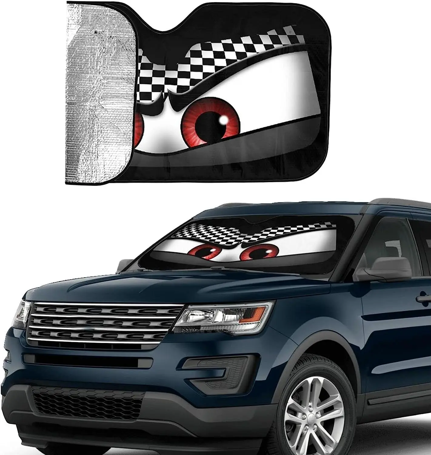 Car Windshield Sunshade Cover Foldable Black Eyes Automotive Sun Shade Visor Window Uv Reflector Cars SUV Trucks Keep Car Cool