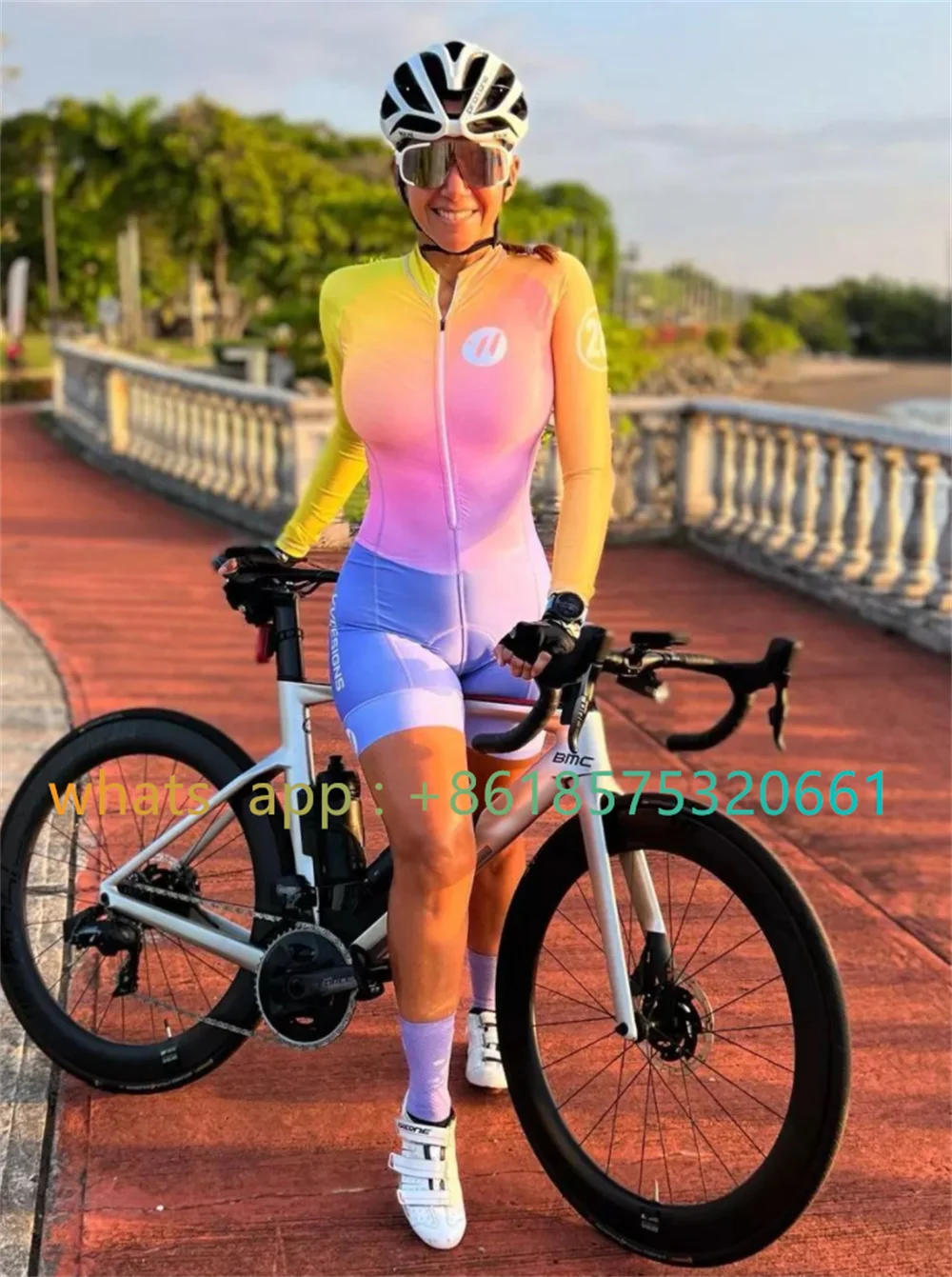 Brazil Macaquinho Skinsuit Ciclismo Women\'s Cycling Jumpsuit long sleeves Bike Dresses Free Shipping Flame Style 2023