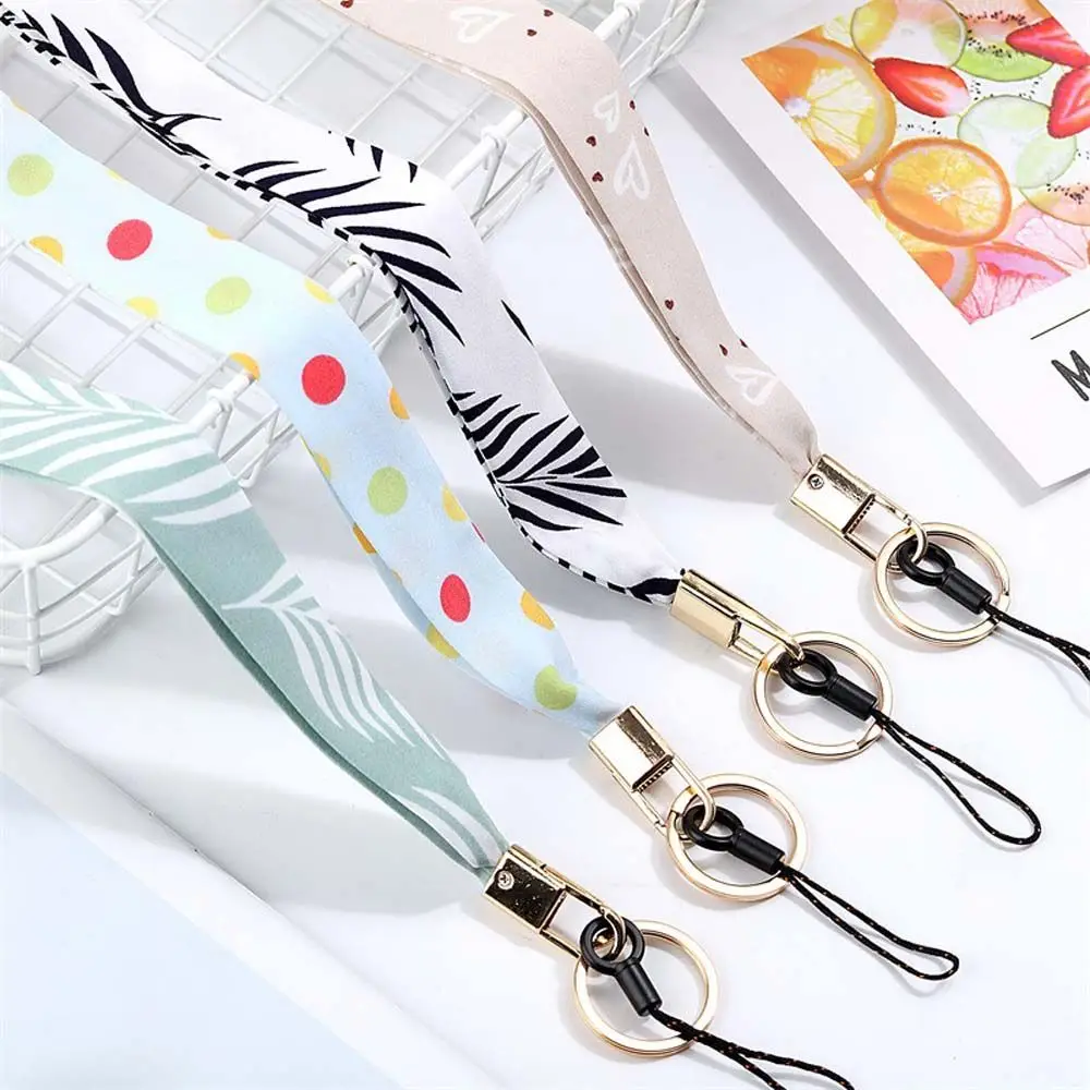 Rope Keys Holder Neck Strap Accessories Keychain Lanyard Phone Lanyard Mobile Phone Straps Scarf Ribbon Neck Strap