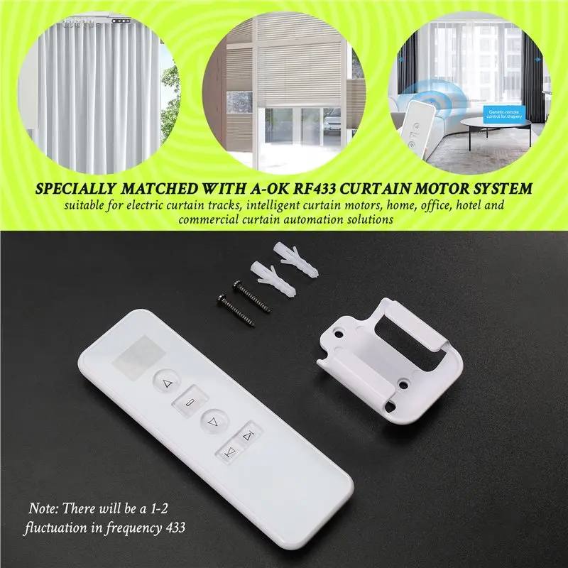 For A-OK RF433 Remote Controller AC123-16 Replacement For A-OK RF433 Curtain Motor Wireless Remote Control Transmitter