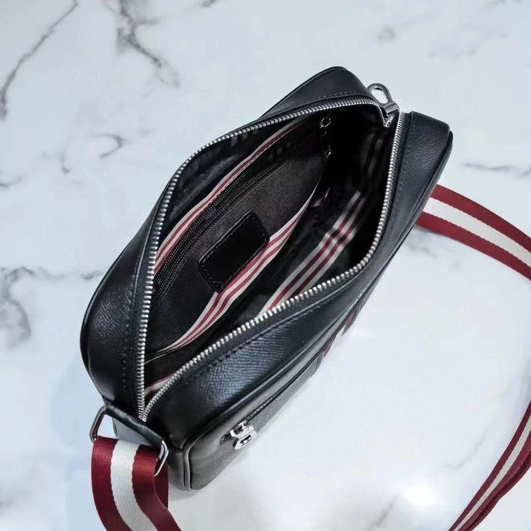 Bolso de hombro informal para hombre, bandolera de cuero genuino, alta calidad