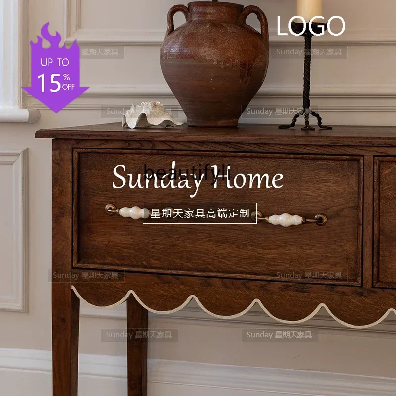 Q181 new Medieval wood color door cabinet, living room entry shoe cabinet with drawer locker can be customized