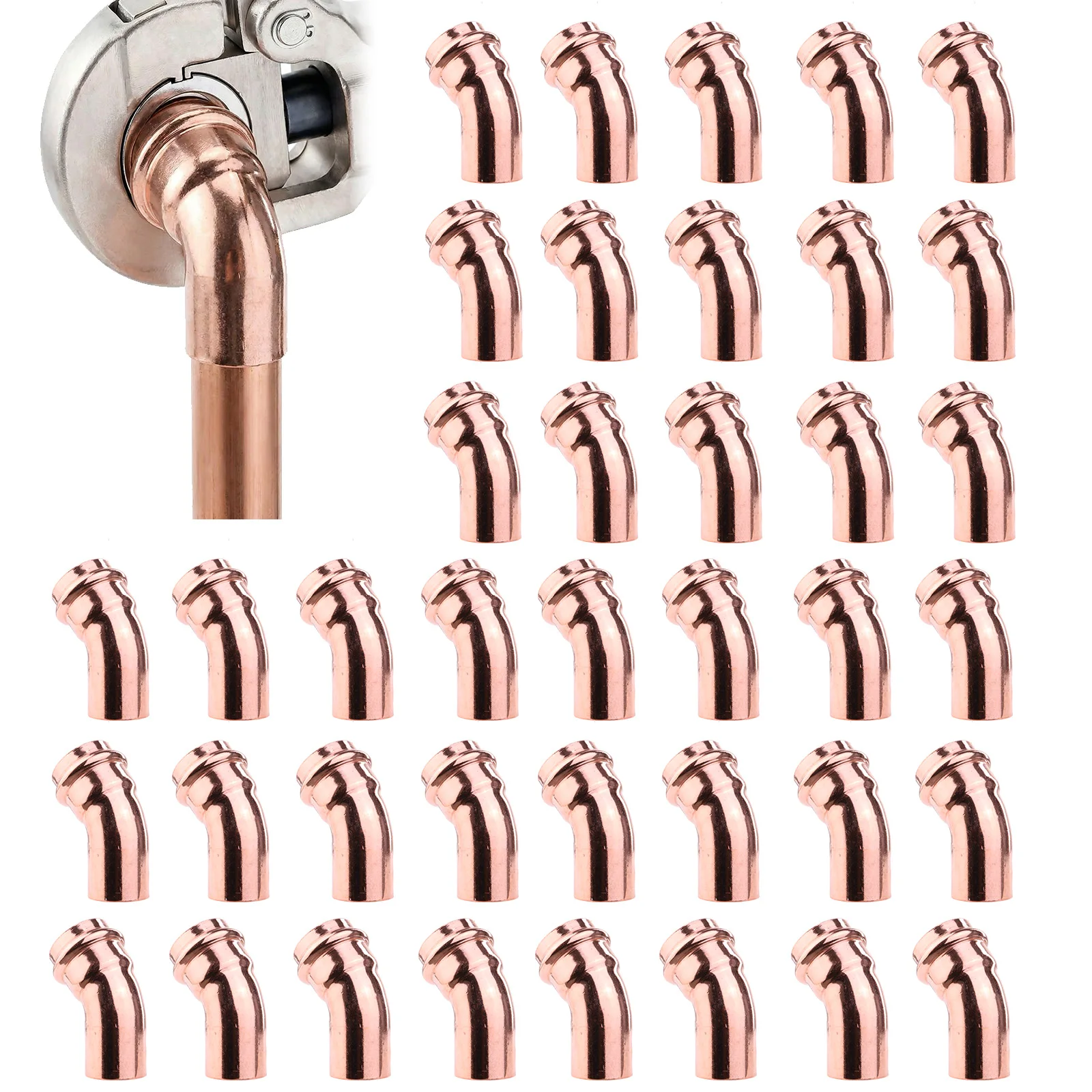 

Медные трубчатые фитинги V-образной формы, герметичные, без пайки, многофункциональные, для домашней сантехники