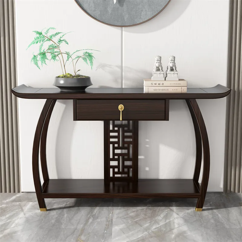 

New Chinese-style entrance table, ebony wood entrance cabinet hall against the wall, end view table