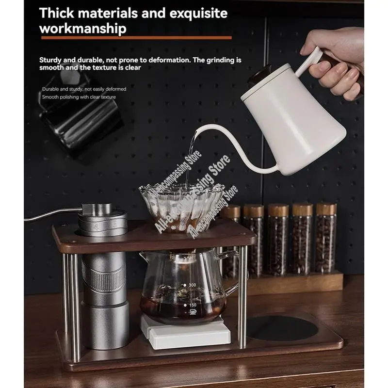 

ABYS-Coffee Dripper Stand Wood Organizer Versatile Pour Over Coffee Station Coffee Filter Holder With Base Utensil