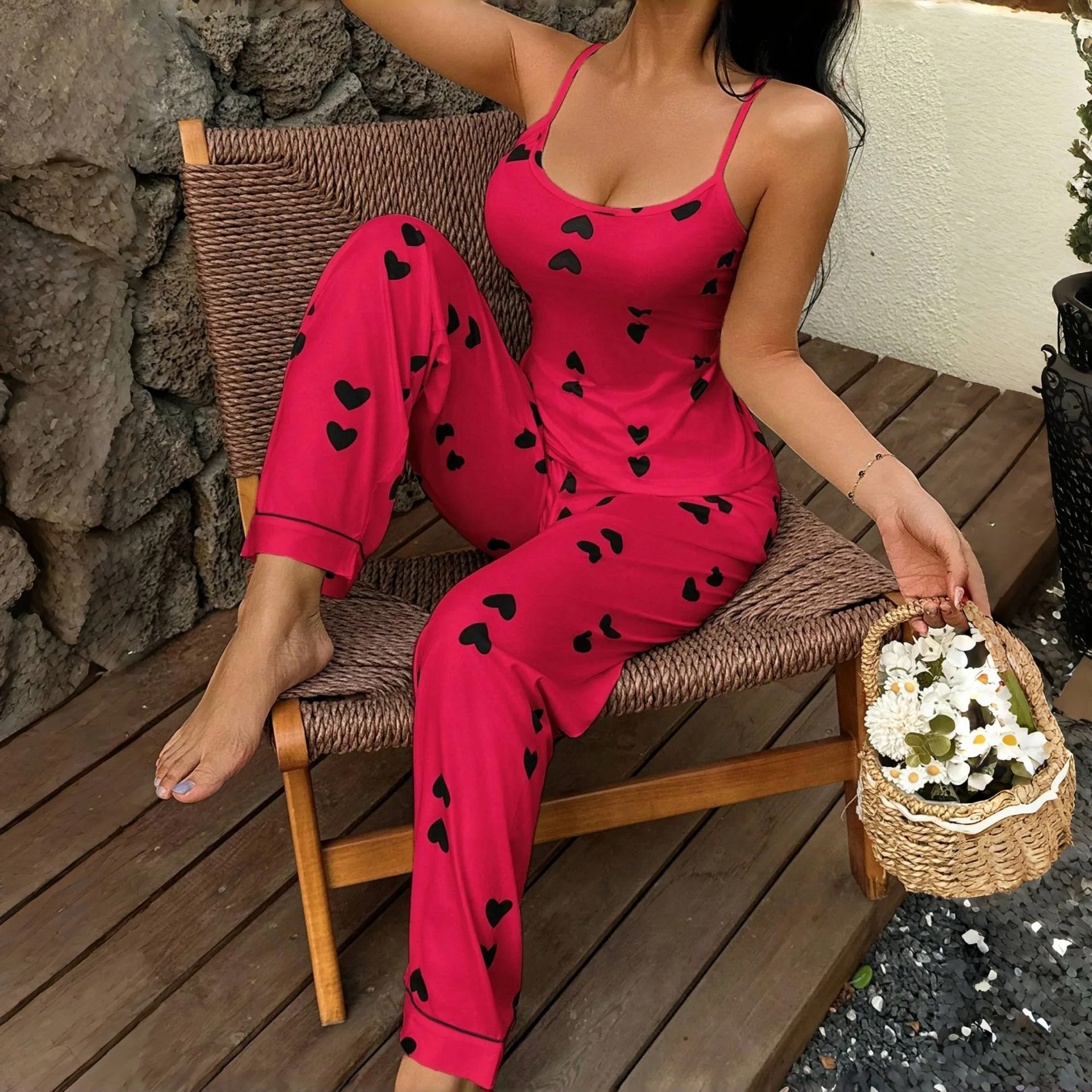 

Женская ночная сорочка, комплект пижамы, женская одежда для сна, сексуальное женское белье, соблазнительное ночное платье, комплект из 2 предметов