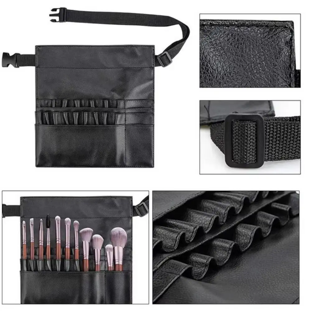 22-Pocket Makeup Brush Holder Lightweight Foldable Cosmetic Waist Bag Waterproof Durable Makeup Artist Tool Bags Travel