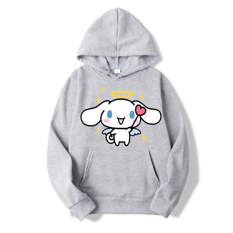 New Fashion Sanrio Women Hoodie Cinnamoroll Kuromi Family Cartoon Anime Pullover Autumn Winter Couple Sweatshirt Clothes Tops