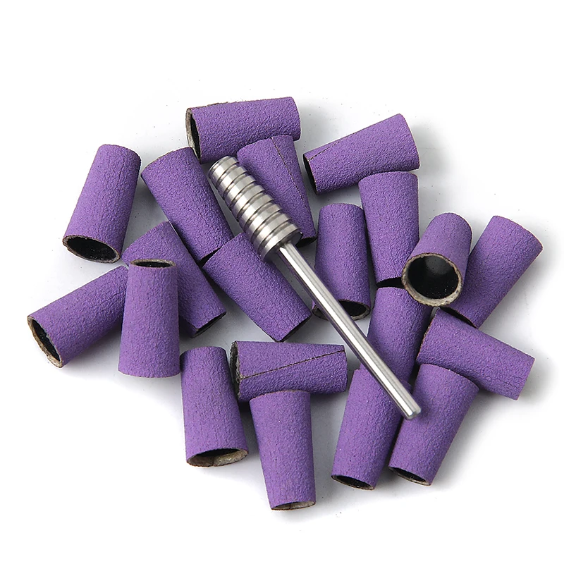 10/20pcs Premium Purple Tapered Nail Sanding Bands 150/240 Grit  for Acrylic Gel Nails Dead Skin Removal Cuticle Clean Nail Tool