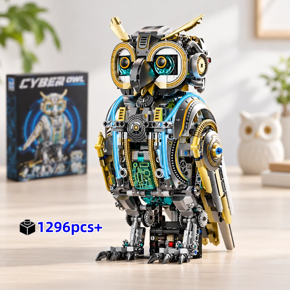 1296pcs-stem-mechanical-owl-bricks-building-blocks-models-creative-diy-tabletop-decoration-birthday-gifts-toy-for-kids-adults