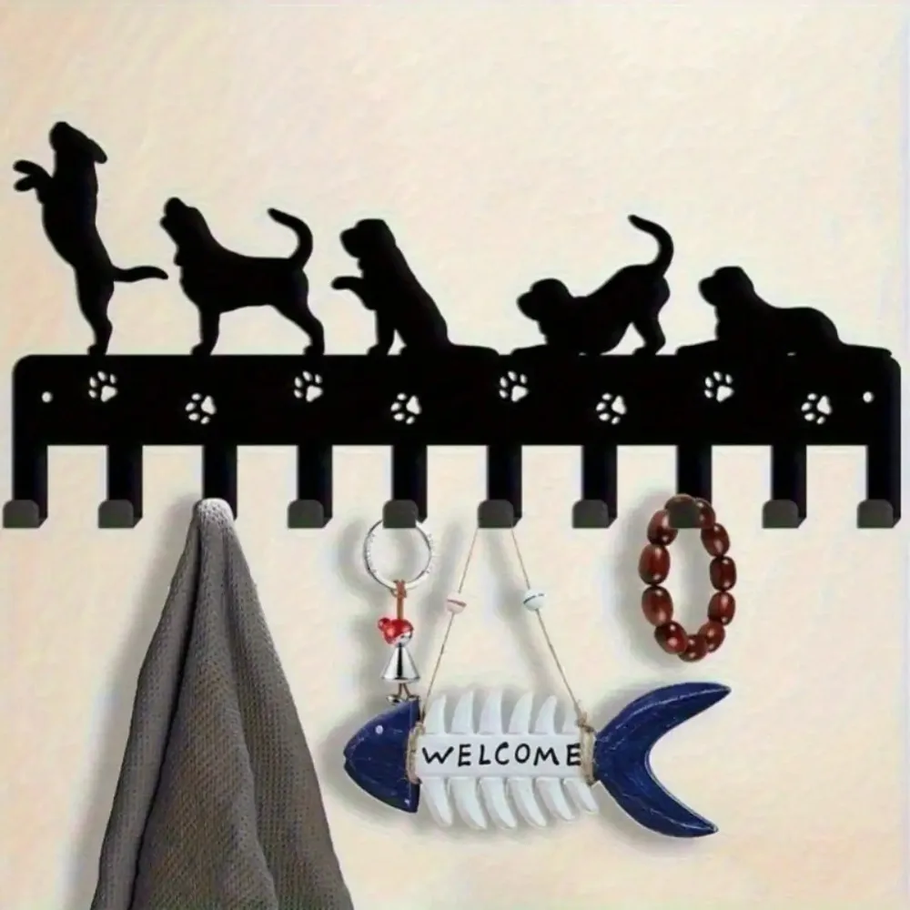 Metal Key Holder Wall Mount, Claw Print Key Rack, Removable Entryway Organizer Space Saver