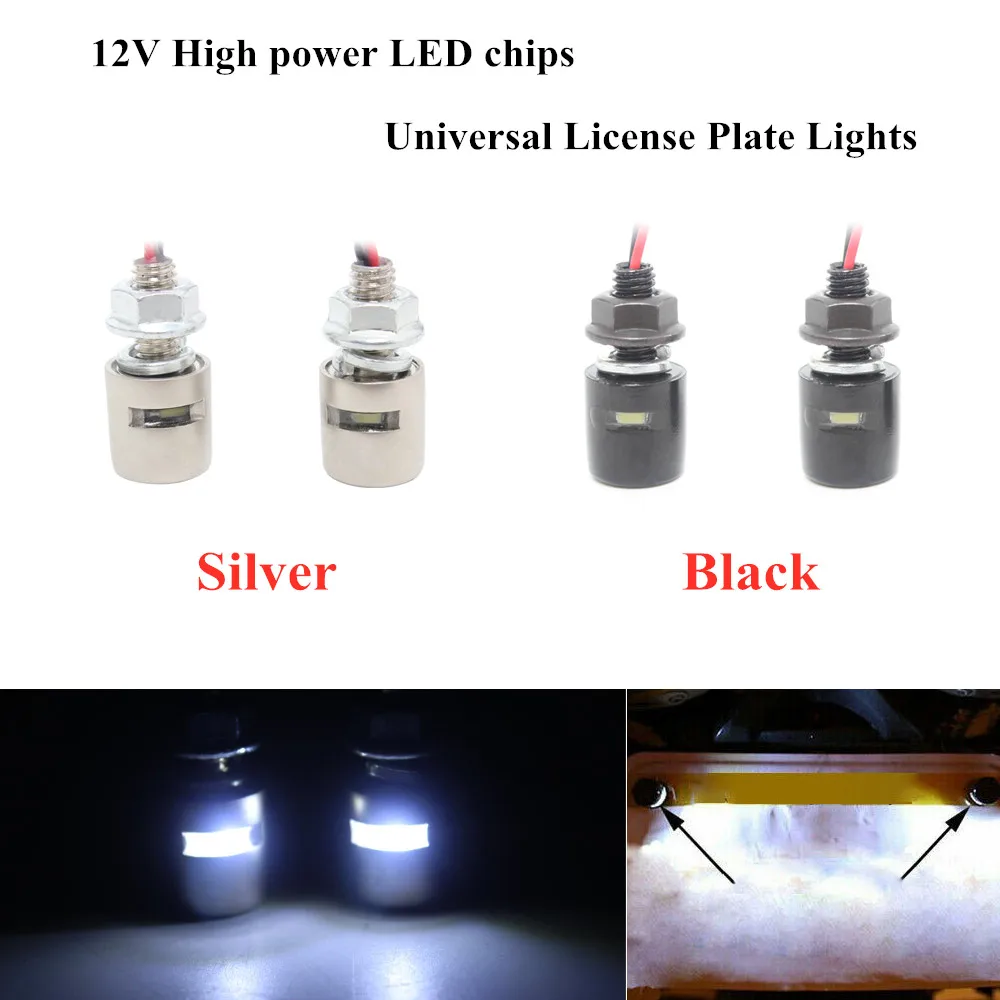 12V 5630 SMD LED Car Motorcycle License Number Plate Lights Auto Bike Tail Front Screw Bolt Mini Bulbs Lamp Light Source