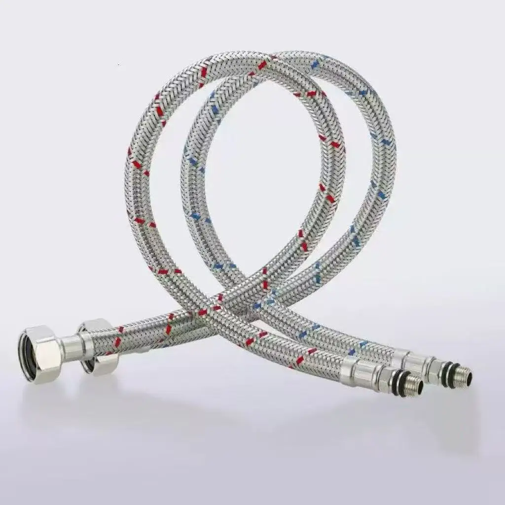 G1/2 G3/8 G9/16 60cm 1 Pair Faucet Water Supply Pipe Hoses Stainless Steel Flexible Plumbing Pipes Cold Hot Mixer Bathroom Part