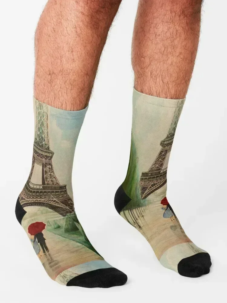 في برج ايفل الجوارب الضاغطة الرياضية لكرة القدم المضادة للانزلاق أفكار هدايا عيد الحب الجوارب النسائية للرجال #3
