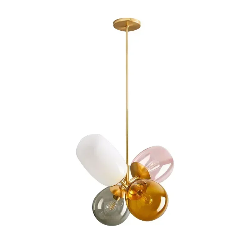 

Modern Nordic Personality Creative Glass Balloon Simple Children Colorful Warmth Room Princess Bedroom Chandelier LED Light