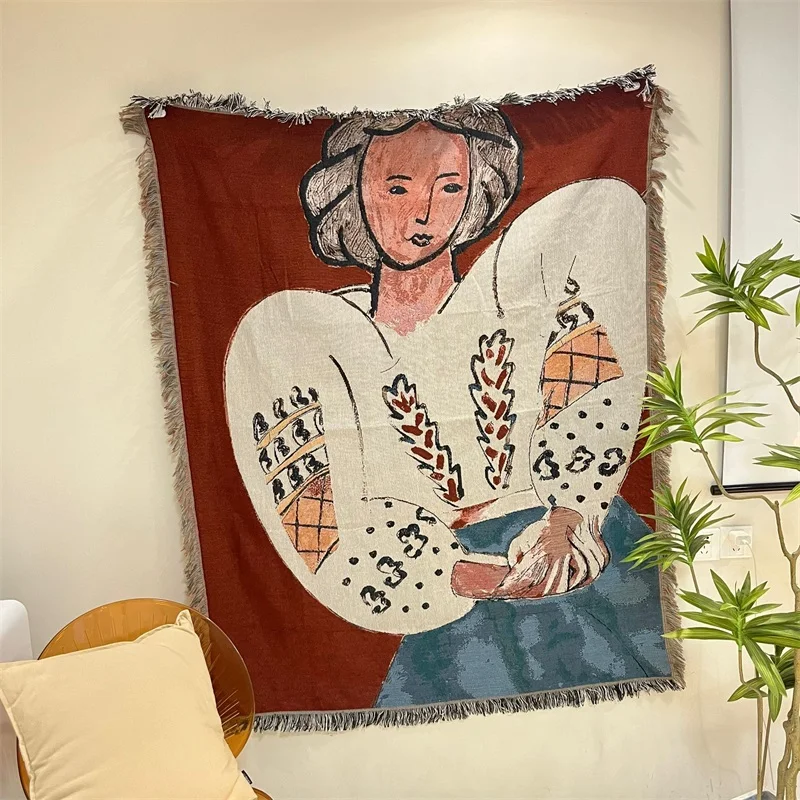 

World famous painting Matisse hanging cloth tapestry oil painting leisure blanket single chair cover sofa covers