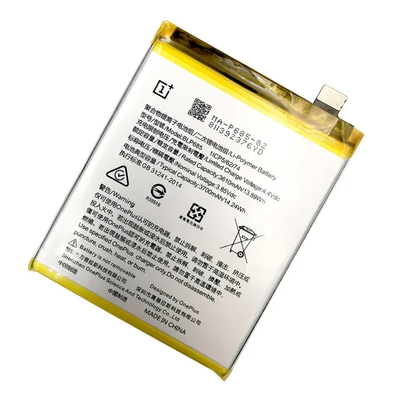 2024 Years One plus 100% Original Battery BLP685 For OnePlus 7 6T A6010 High Capacity 3700mAh Mobile Phone Battery Bateria